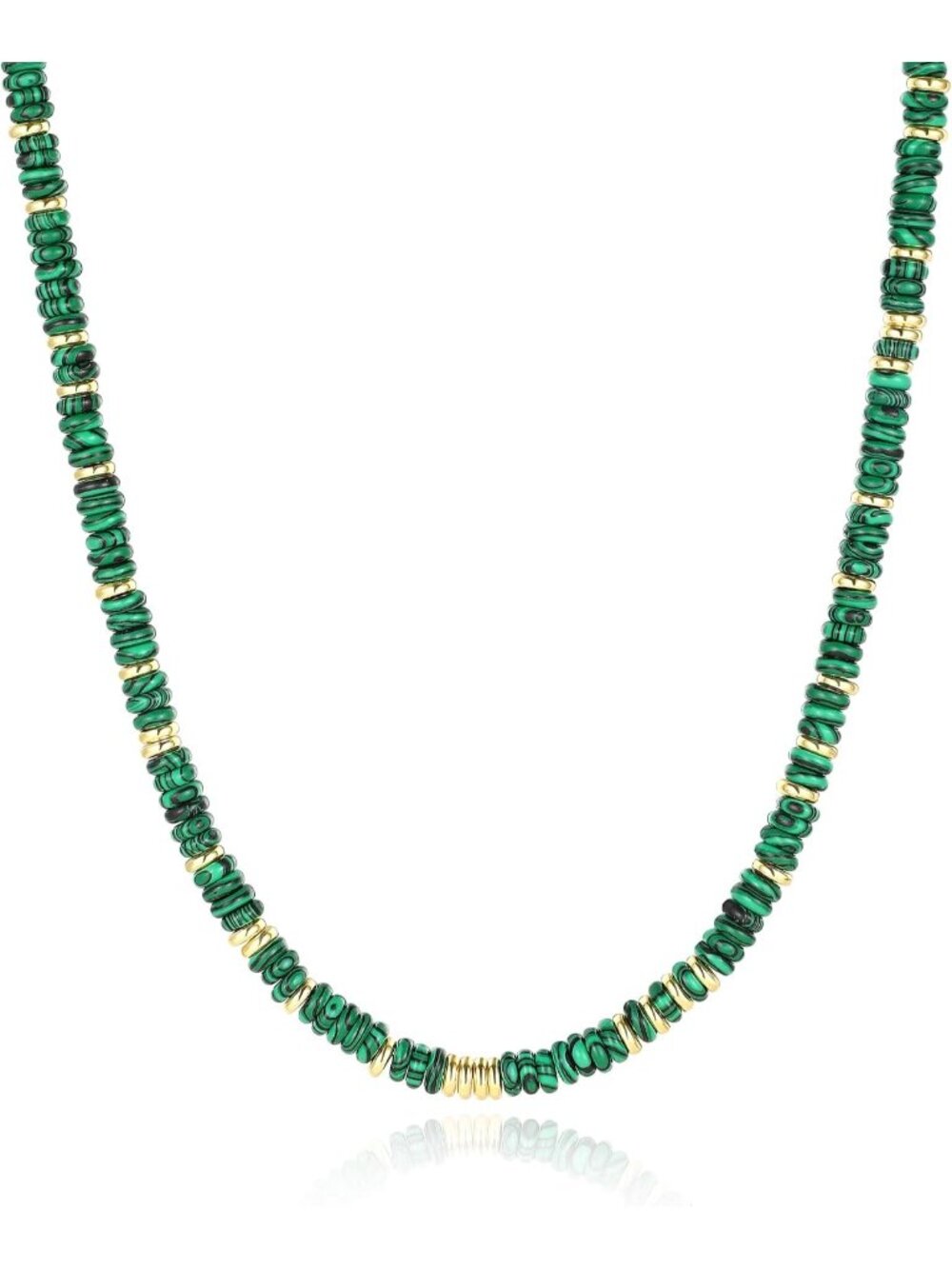 Women's Dark Green Beaded Gold Choker Necklace Boho Summer Beach Jewelry